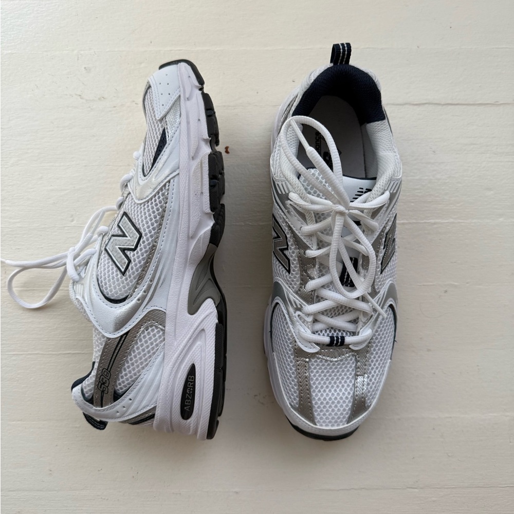 New Balance White and Black Sneakers